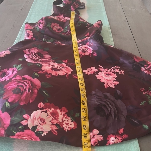 My‎ Michelle High Halter Neck Floral Print Fit & Flare Formal Mini Dress NWT - Picture 10 of 10